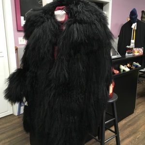 Cache Mongolian Lambskin Coat